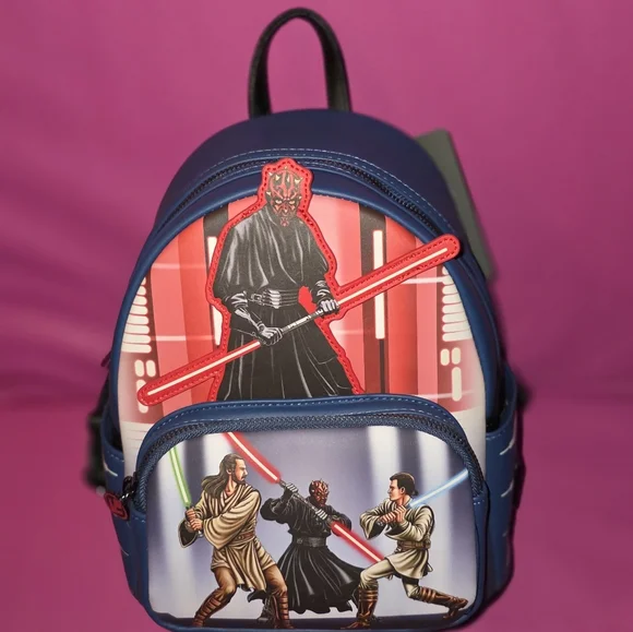 Star Wars Red and Blue Loungefly Star Wars: The Force Awakens Rey & Kylo Ren Light Up Mini  main image 2